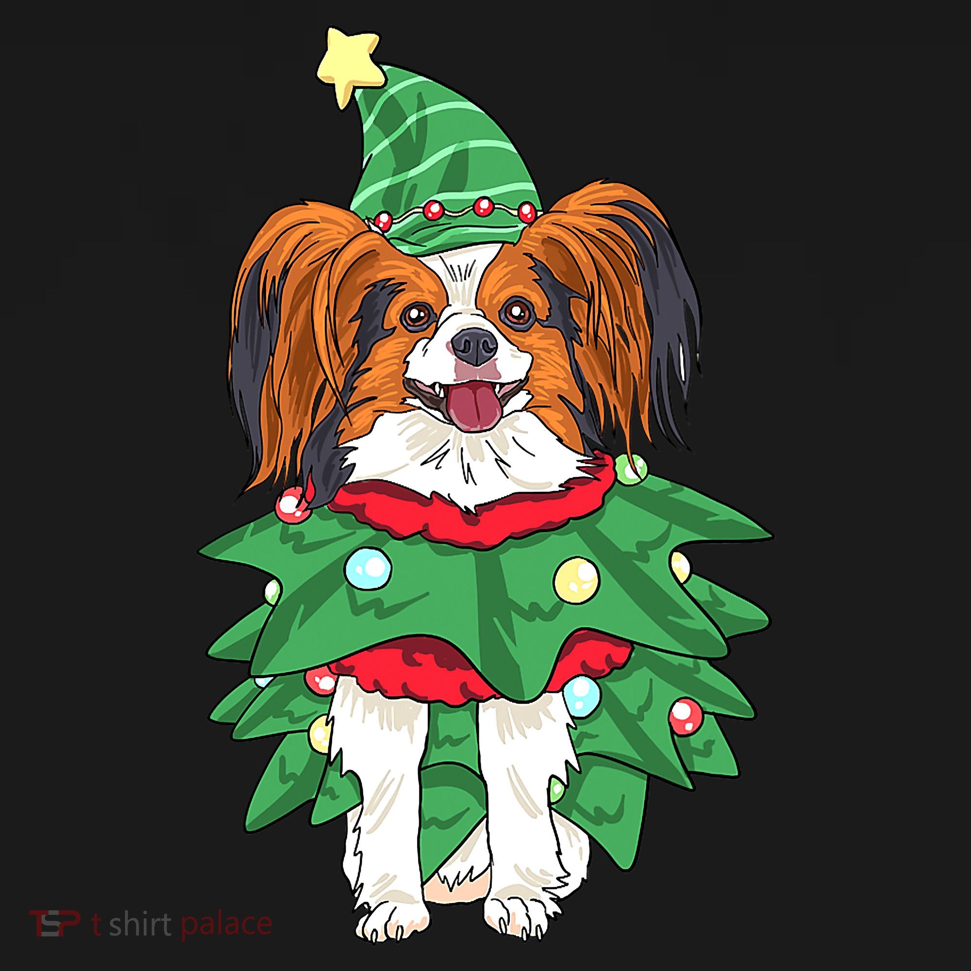 Papillon Christmas Lights Funny Xmas Dog Lover Pajama Women's Tank Top