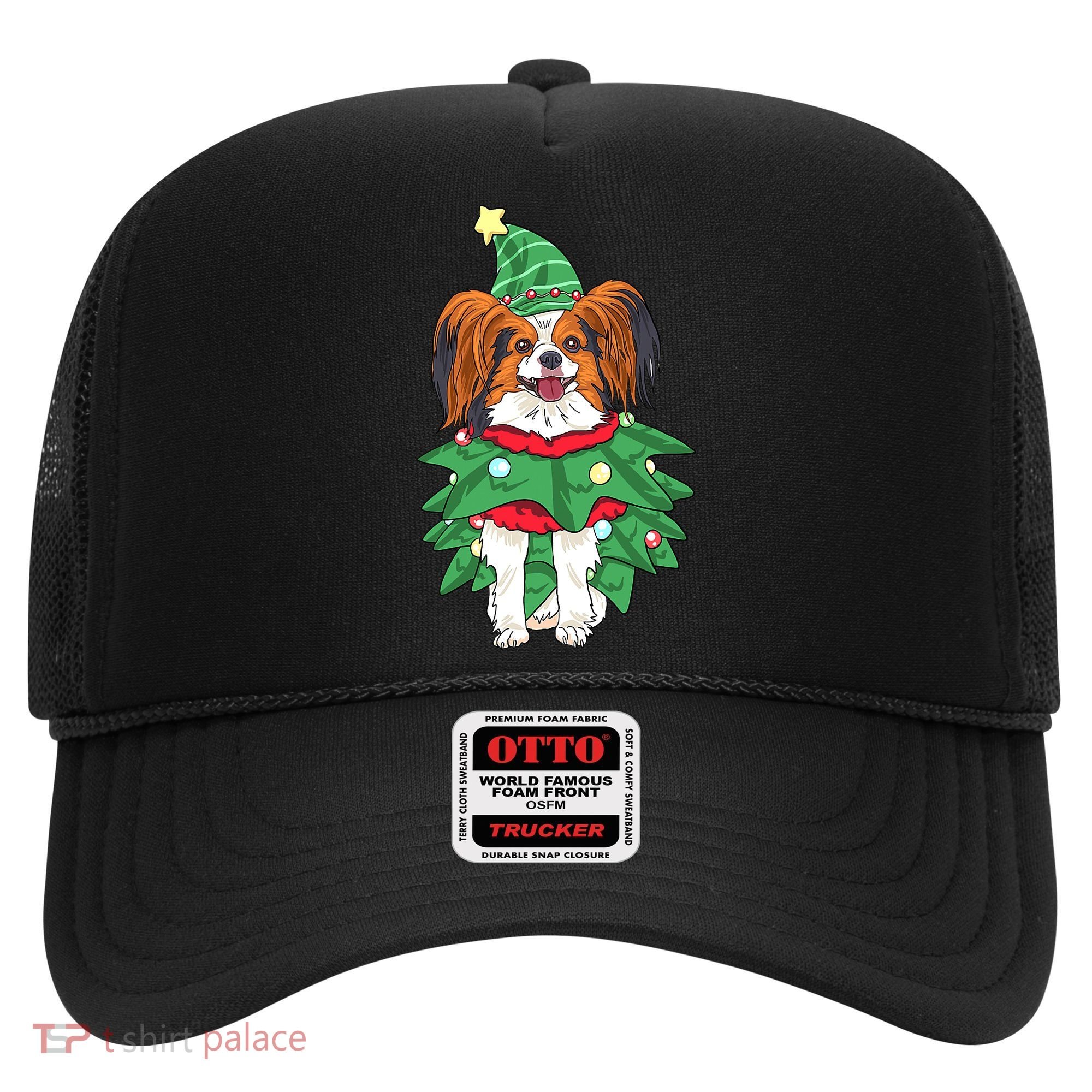 Papillon Christmas Lights Funny Xmas Dog Lover Pajama Hat