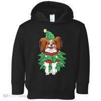 Papillon Christmas Lights Funny Xmas Dog Lover Pajama Toddler Hoodie thumb 0
