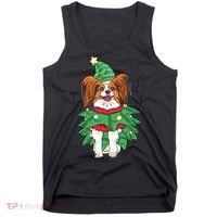 Papillon Christmas Lights Funny Xmas Dog Lover Pajama Tank Top thumb 0