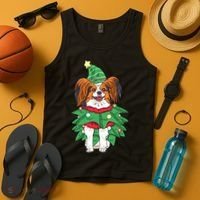Papillon Christmas Lights Funny Xmas Dog Lover Pajama Tank Top thumb 4