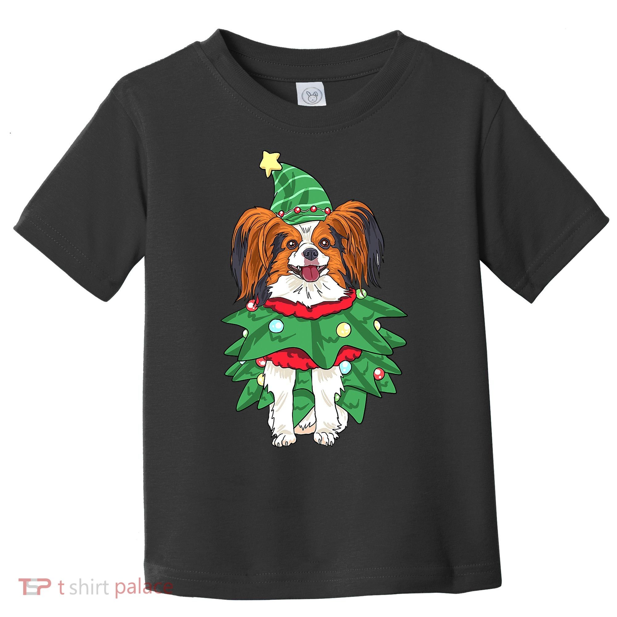 Papillon Christmas Lights Funny Xmas Dog Lover Pajama Toddler T-Shirt