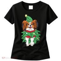 Papillon Christmas Lights Funny Xmas Dog Lover Pajama Women's T-Shirt thumb 0
