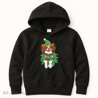 Papillon Christmas Lights Funny Xmas Dog Lover Pajama Kids Hoodie thumb 0