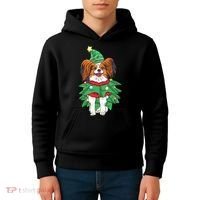 Papillon Christmas Lights Funny Xmas Dog Lover Pajama Kids Hoodie thumb 4