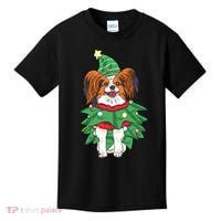 Papillon Christmas Lights Funny Xmas Dog Lover Pajama Kids T-Shirt thumb 0