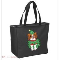 Papillon Christmas Lights Funny Xmas Dog Lover Pajama Tote Bag thumb 2