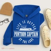 Pontoon Captain Life Is Better At The Lake Pontooning Boat Gift Hoodie thumb 4
