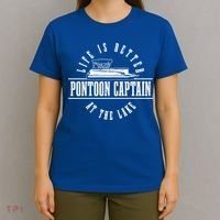 Pontoon Captain Life Is Better At The Lake Pontooning Boat Gift T-Shirt thumb 4