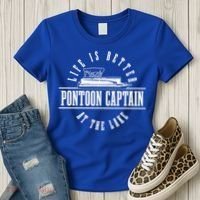 Pontoon Captain Life Is Better At The Lake Pontooning Boat Gift Women's T-Shirt thumb 3