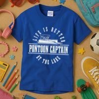 Pontoon Captain Life Is Better At The Lake Pontooning Boat Gift Kids T-Shirt thumb 3