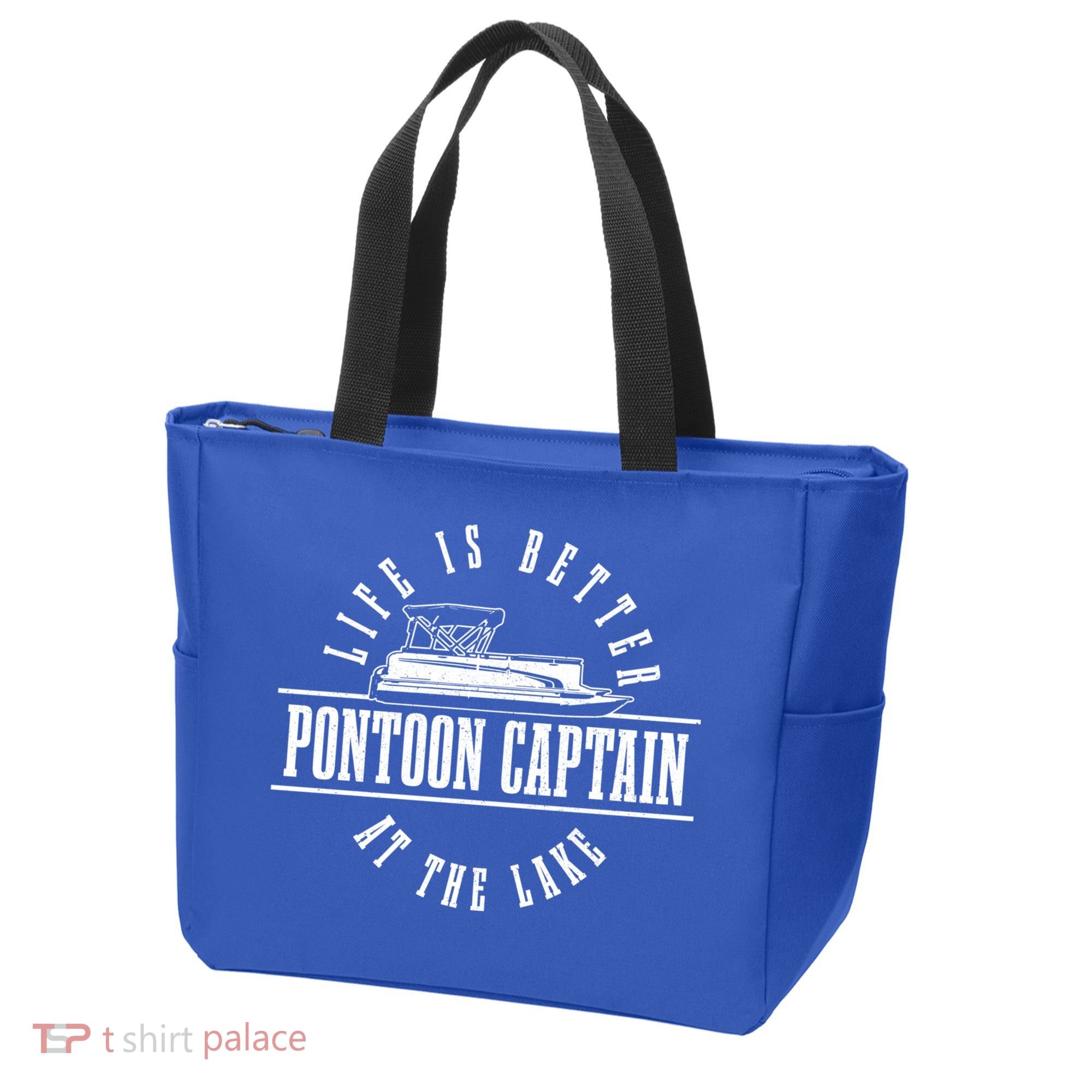 Pontoon Captain Life Is Better At The Lake Pontooning Boat Gift Tote Bag