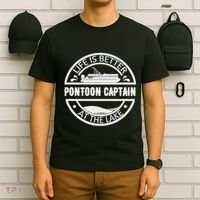Pontoon Captain Life Is Better At The Lake T-Shirt thumb 6