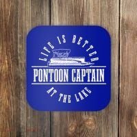 Pontoon Captain Life Is Better At The Lake Pontooning Boat Gift Coaster thumb 0