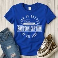 Pontoon Captain Life Is Better At The Lake Pontooning Boat Gift Women's T-Shirt thumb 3
