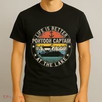 Pontoon Captain Life Is Better At The Lake T-Shirt thumb 3