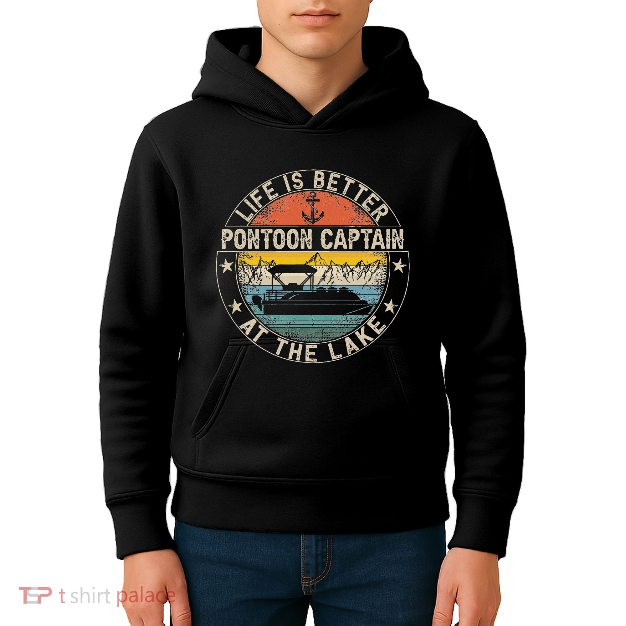Pontoon Captain Life Is Better At The Lake Kids Hoodie