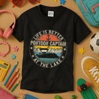 Pontoon Captain Life Is Better At The Lake Kids T-Shirt thumb 3
