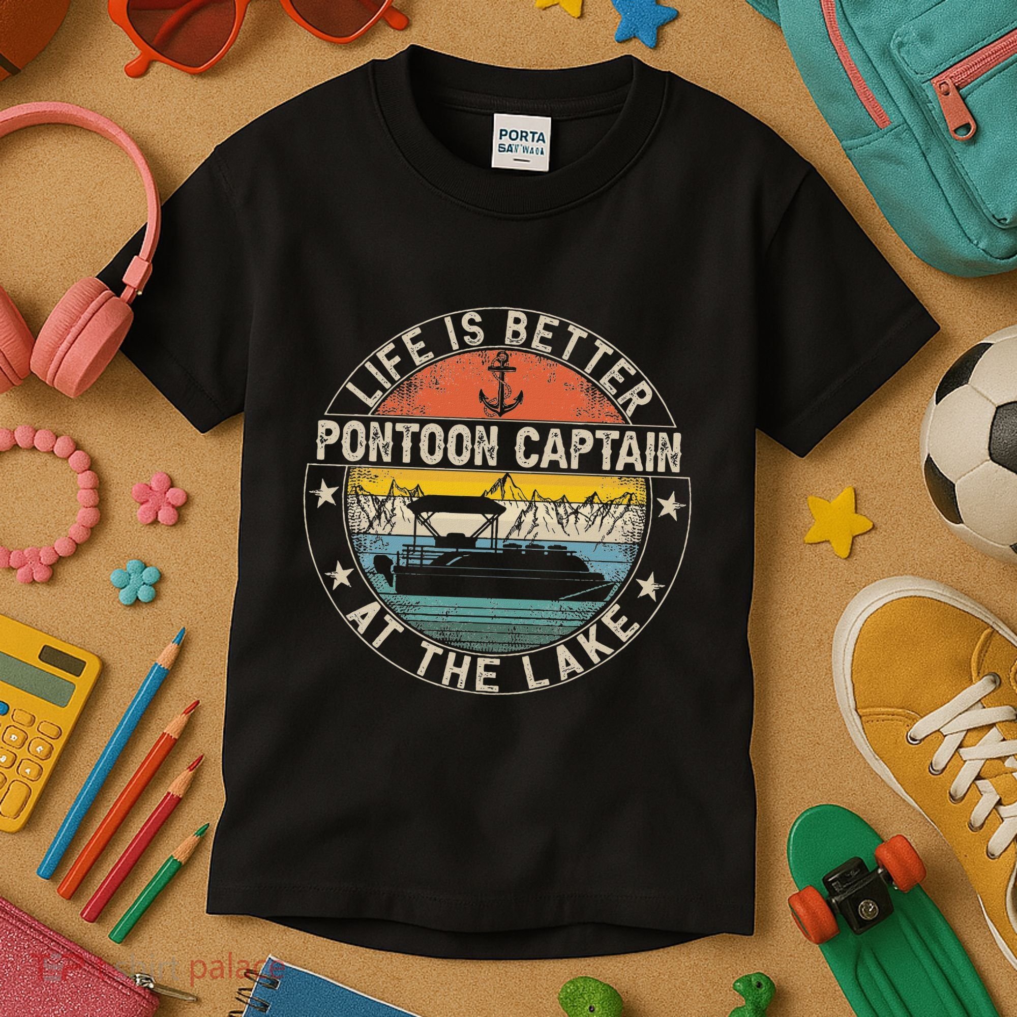 Pontoon Captain Life Is Better At The Lake Kids T-Shirt