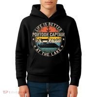 Pontoon Captain Life Is Better At The Lake Kids Hoodie thumb 4