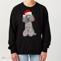 Poodle Christmas Lights Xmas Dog Lover Gift Women's Sweatshirt thumb 0