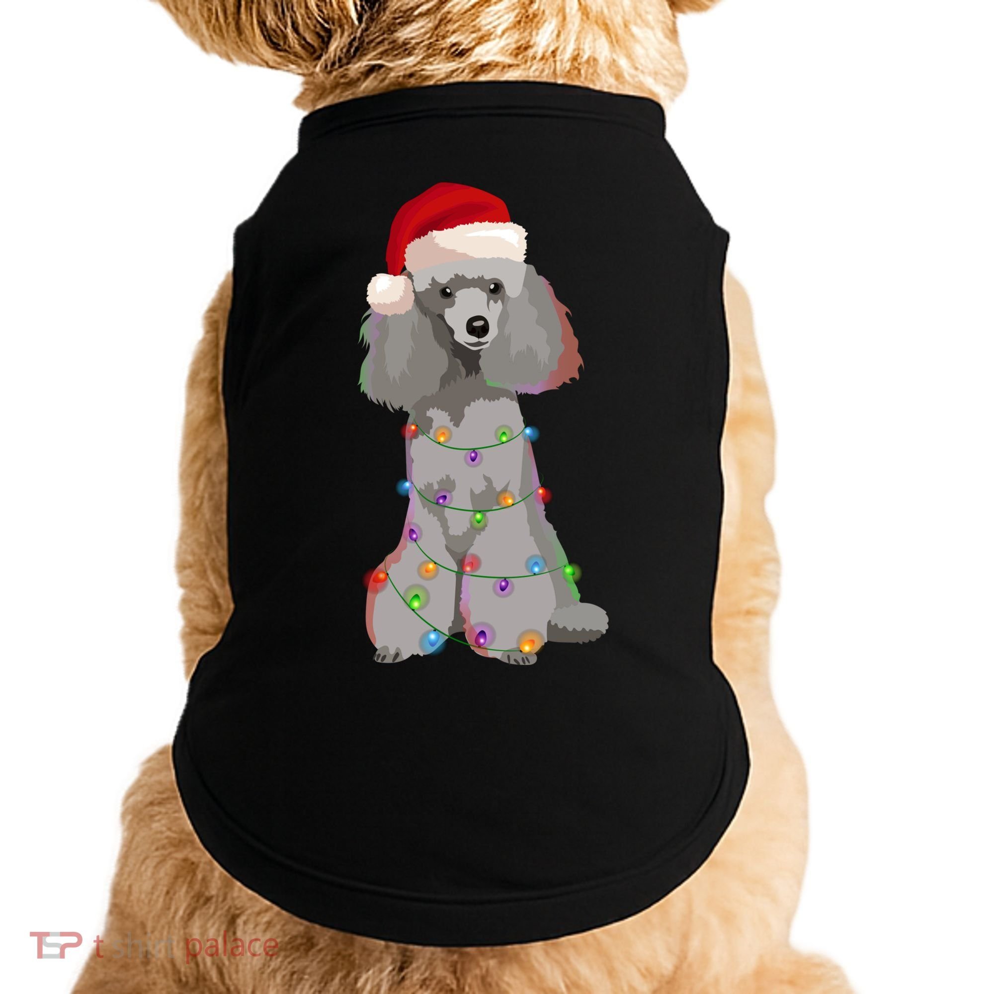 Poodle Christmas Lights Xmas Dog Lover Gift Doggie Tank