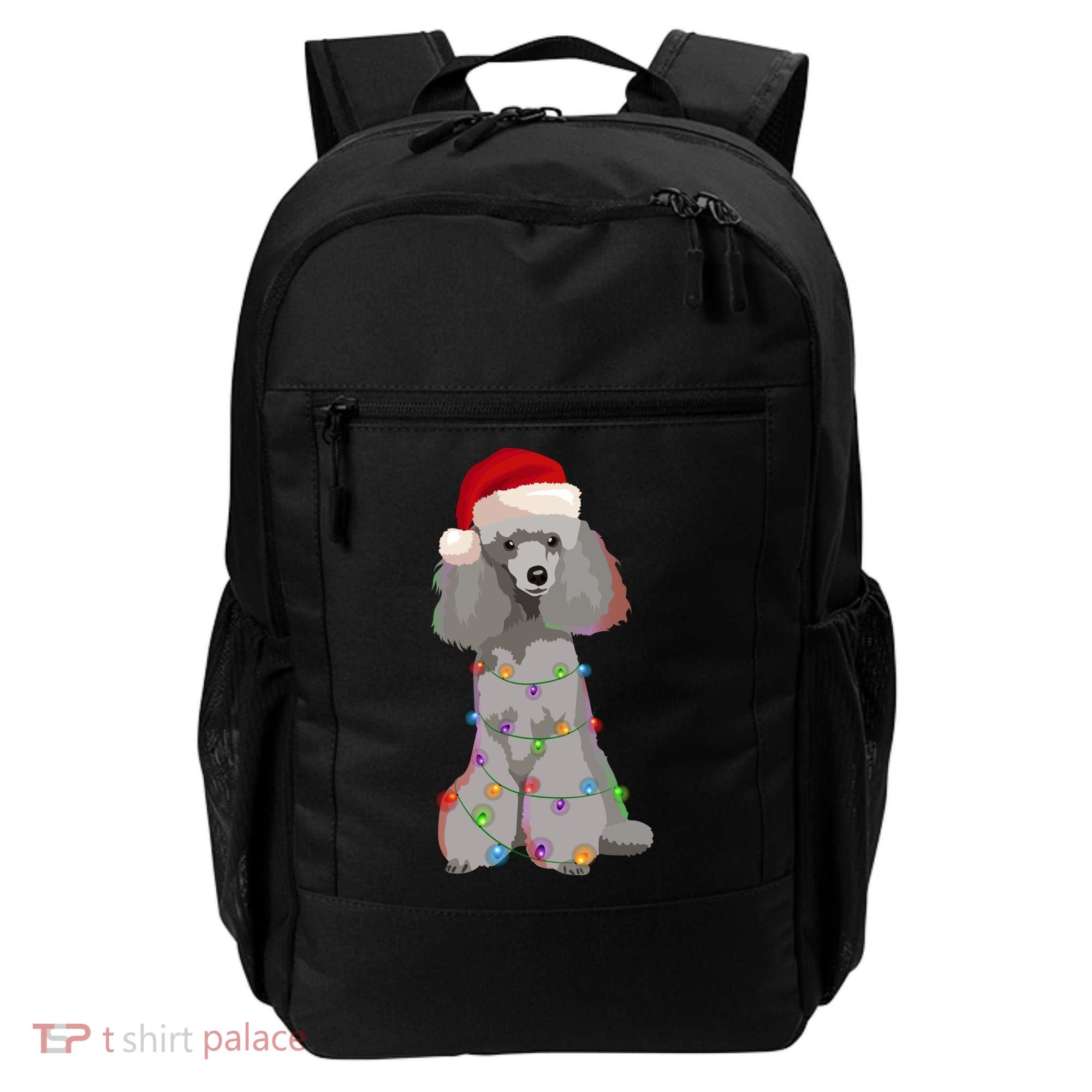 Poodle Christmas Lights Xmas Dog Lover Gift Backpack