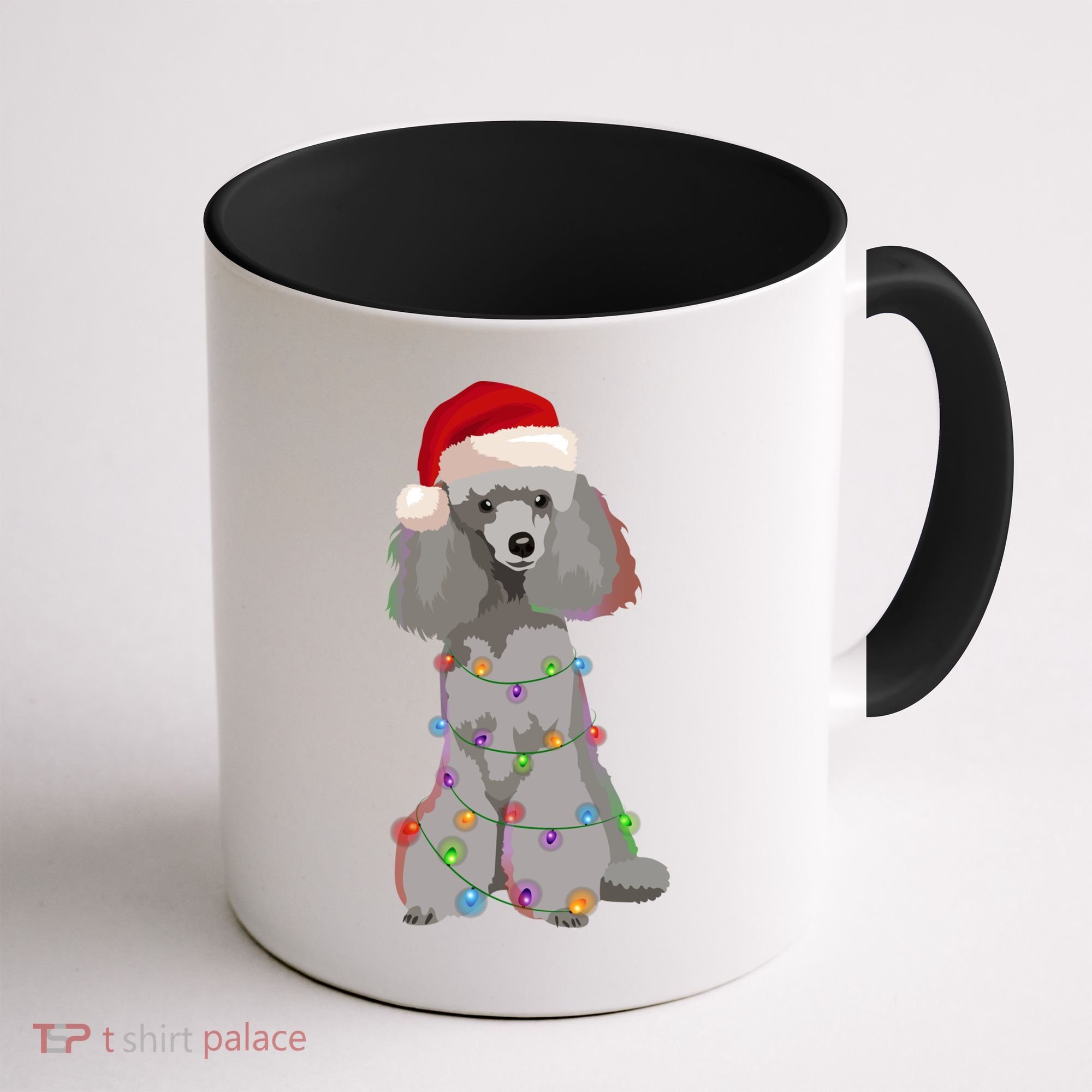 Poodle Christmas Lights Xmas Dog Lover Gift Coffee Mug