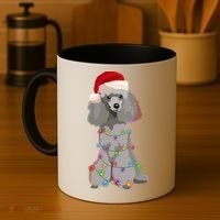 Poodle Christmas Lights Xmas Dog Lover Gift Coffee Mug thumb 4