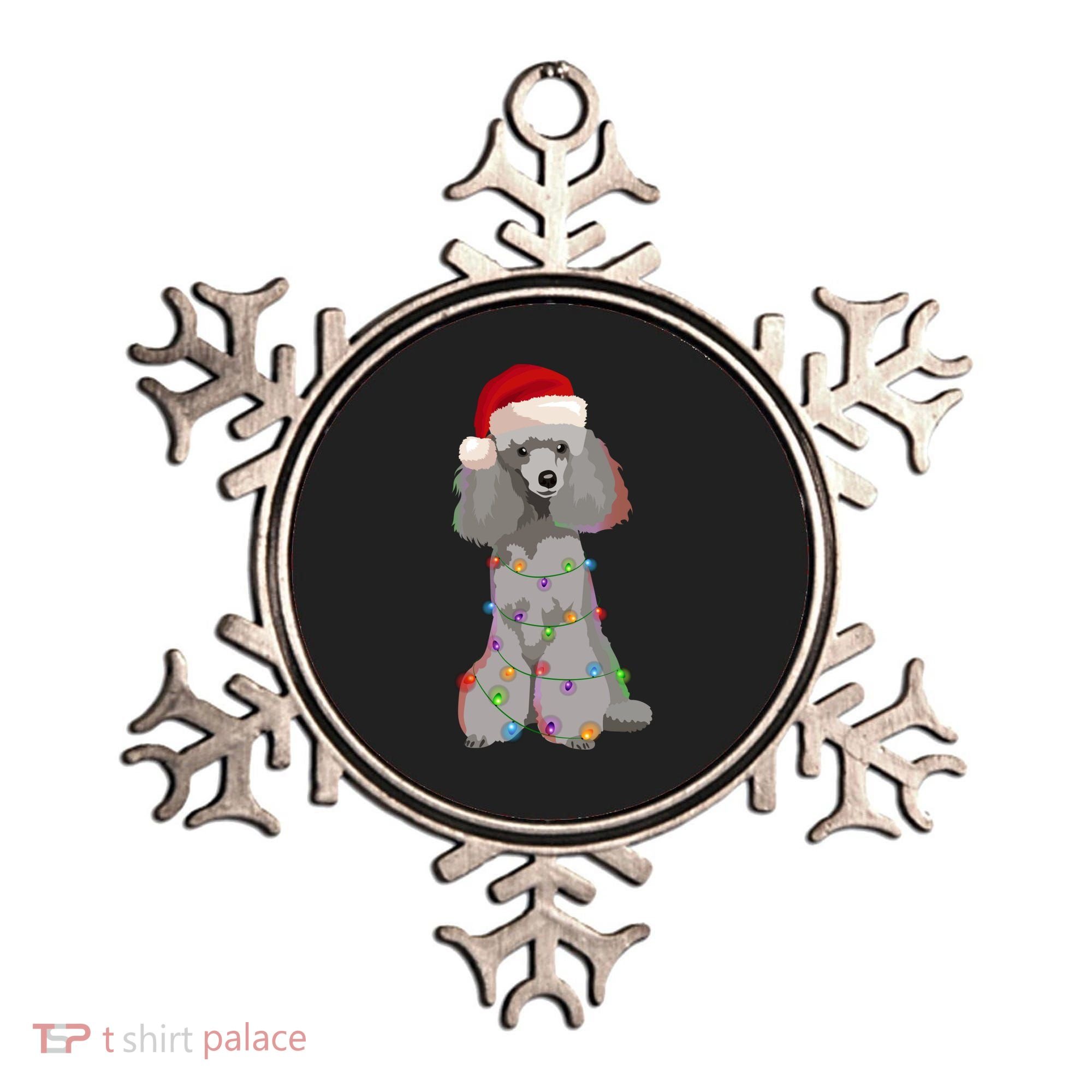 Poodle Christmas Lights Xmas Dog Lover Gift Ornament
