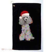 Poodle Christmas Lights Xmas Dog Lover Gift Golf Towel thumb 0
