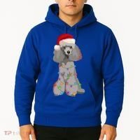 Poodle Christmas Lights Xmas Dog Lover Gift Hoodie thumb 2