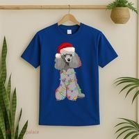 Poodle Christmas Lights Xmas Dog Lover Gift T-Shirt thumb 2