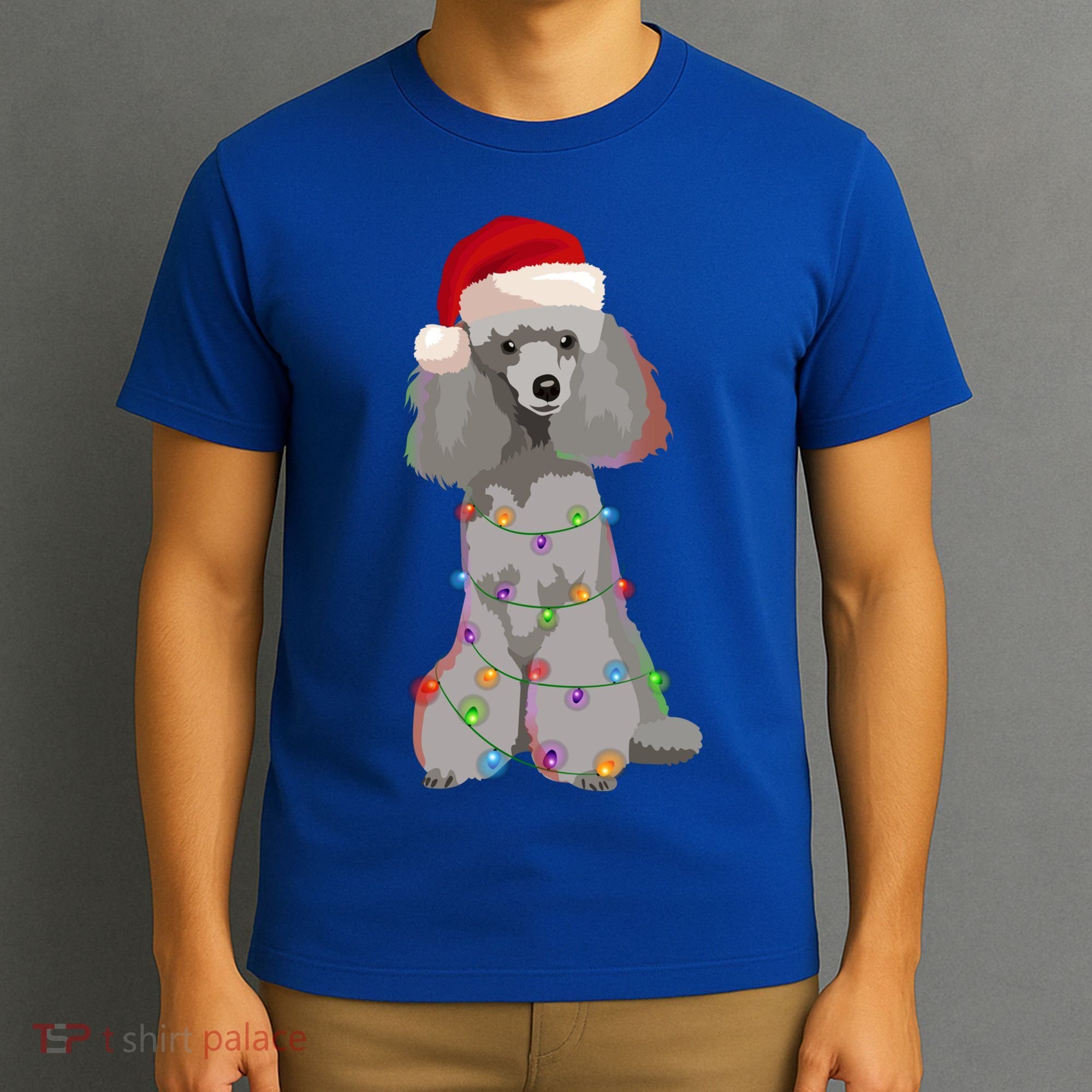 Poodle Christmas Lights Xmas Dog Lover Gift T-Shirt