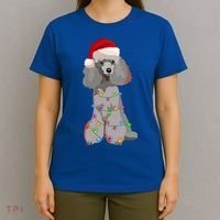 Poodle Christmas Lights Xmas Dog Lover Gift T-Shirt thumb 4