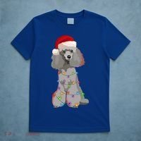 Poodle Christmas Lights Xmas Dog Lover Gift T-Shirt thumb 5