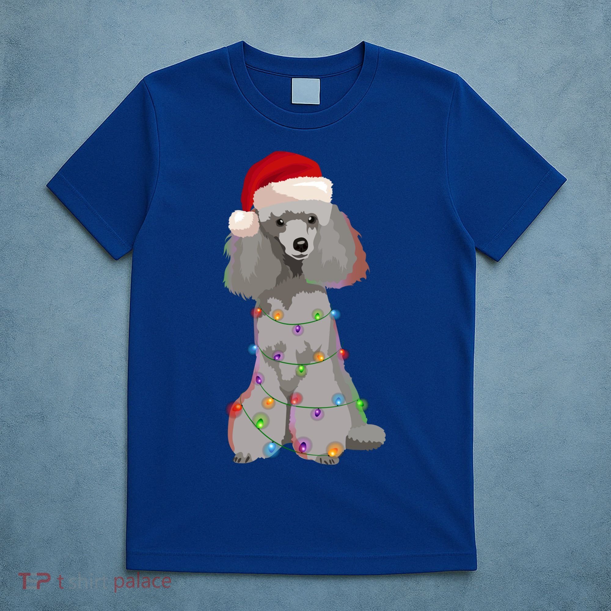 Poodle Christmas Lights Xmas Dog Lover Gift T-Shirt