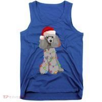 Poodle Christmas Lights Xmas Dog Lover Gift Tank Top thumb 0