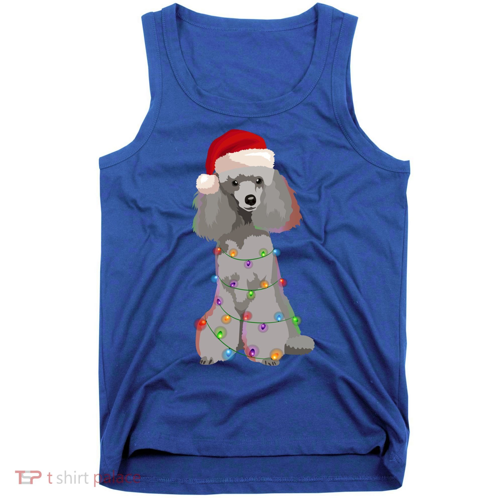 Poodle Christmas Lights Xmas Dog Lover Gift Tank Top