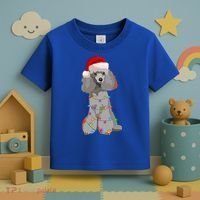Poodle Christmas Lights Xmas Dog Lover Gift Toddler T-Shirt thumb 3