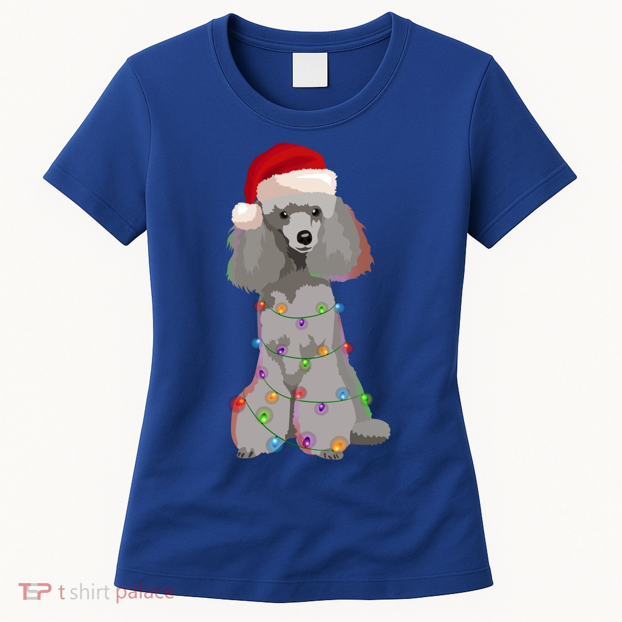 Poodle Christmas Lights Xmas Dog Lover Gift Women's T-Shirt