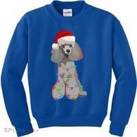 Poodle Christmas Lights Xmas Dog Lover Gift Kids Sweatshirt thumb 0
