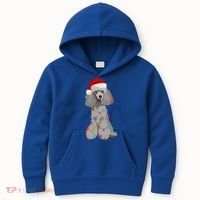 Poodle Christmas Lights Xmas Dog Lover Gift Kids Hoodie thumb 0