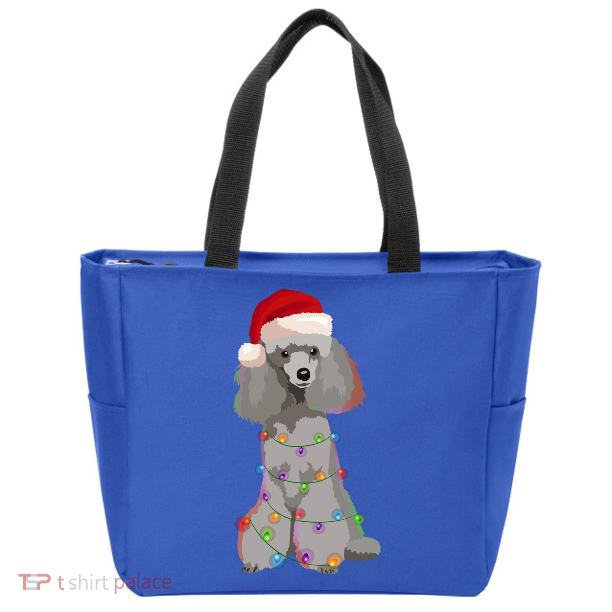 Poodle Christmas Lights Xmas Dog Lover Gift Tote Bag