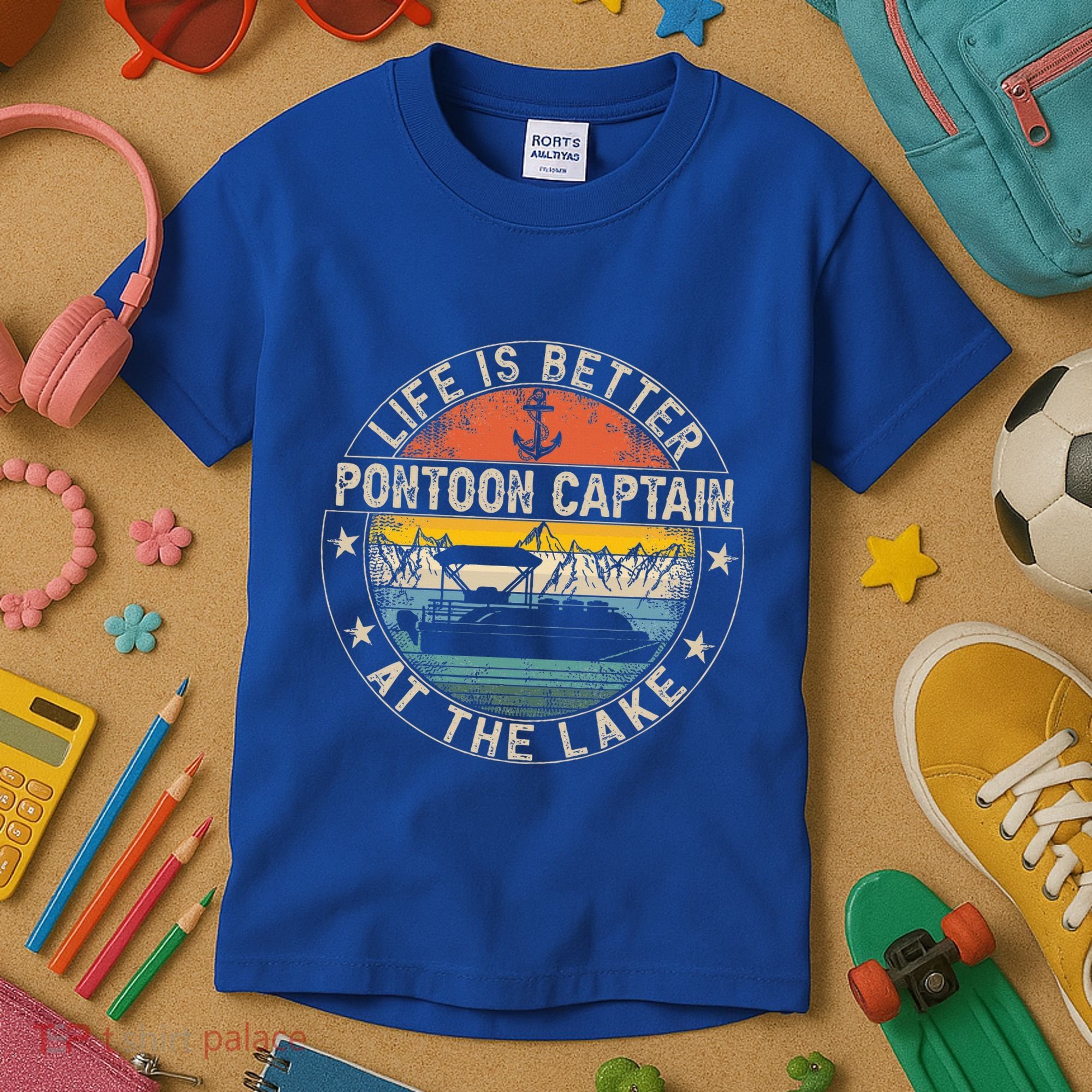 Pontoon Captain Life Is Better At The Lake Kids T-Shirt