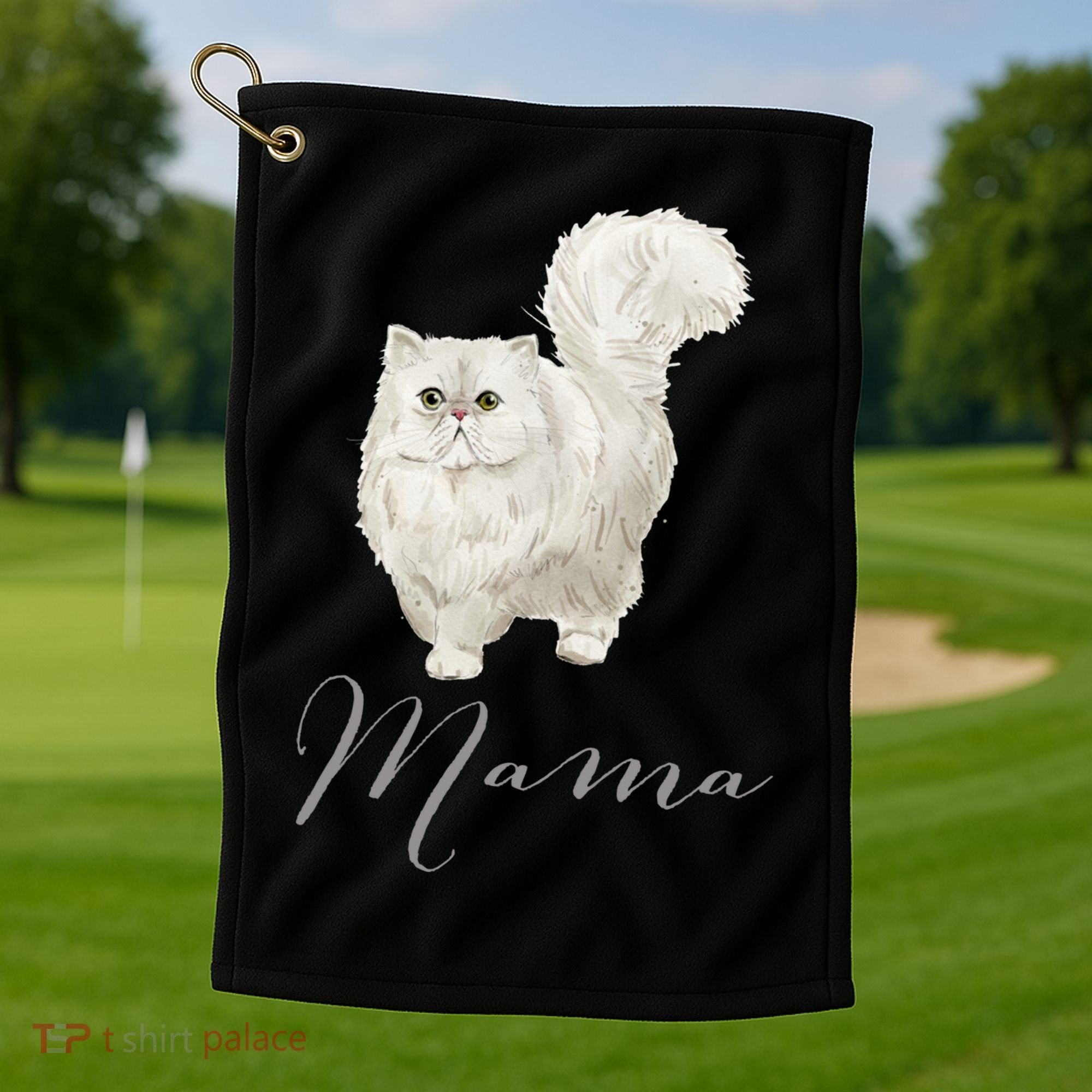Persian Cat Mama Gift Cat Mom Cat Mama Present Cat Mommy Gift Golf Towel