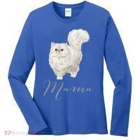 Persian Cat Mama Gift Cat Mom Cat Mama Present Cat Mommy Gift Women's Long Sleeve Shirt thumb 0
