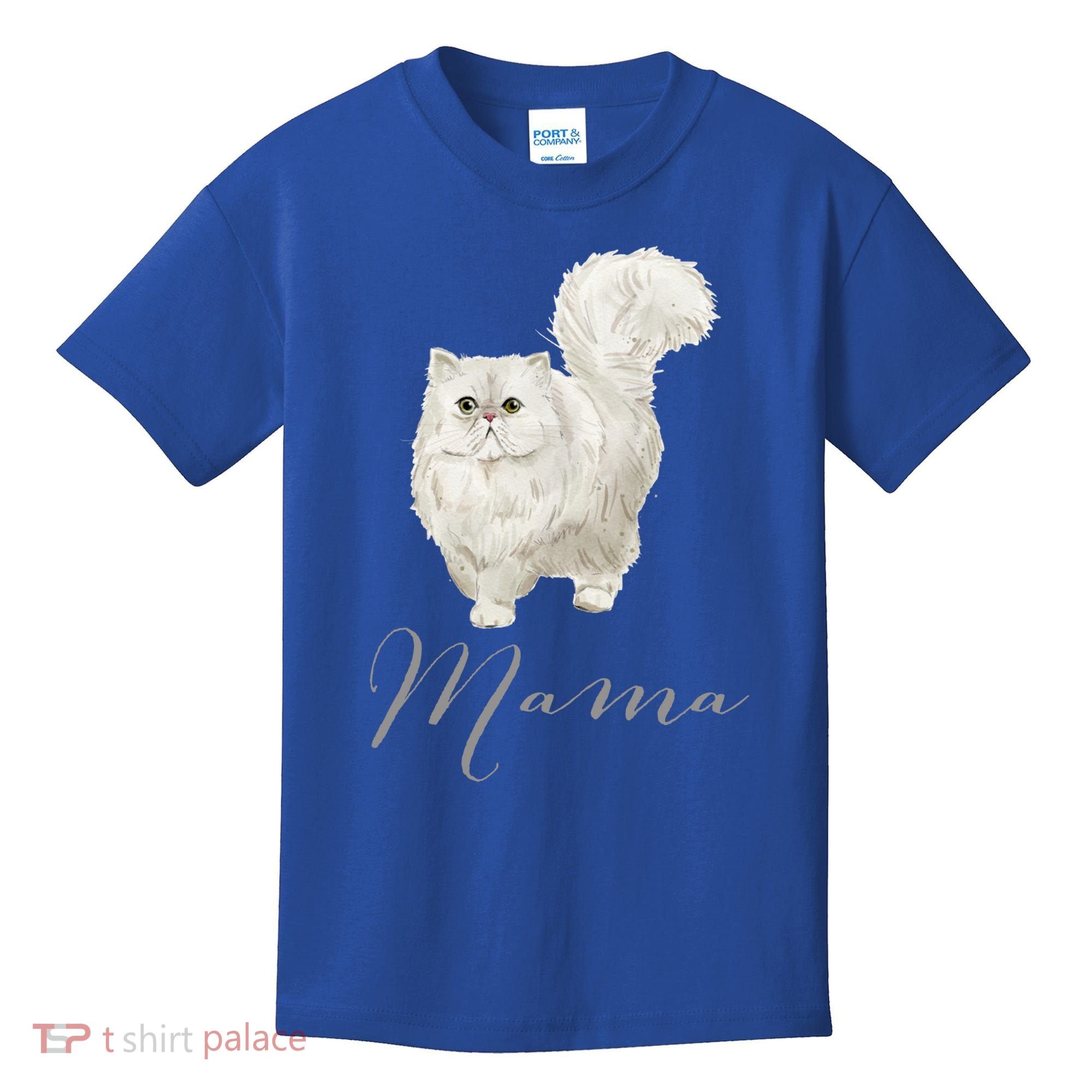 Persian Cat Mama Gift Cat Mom Cat Mama Present Cat Mommy Gift Kids T-Shirt