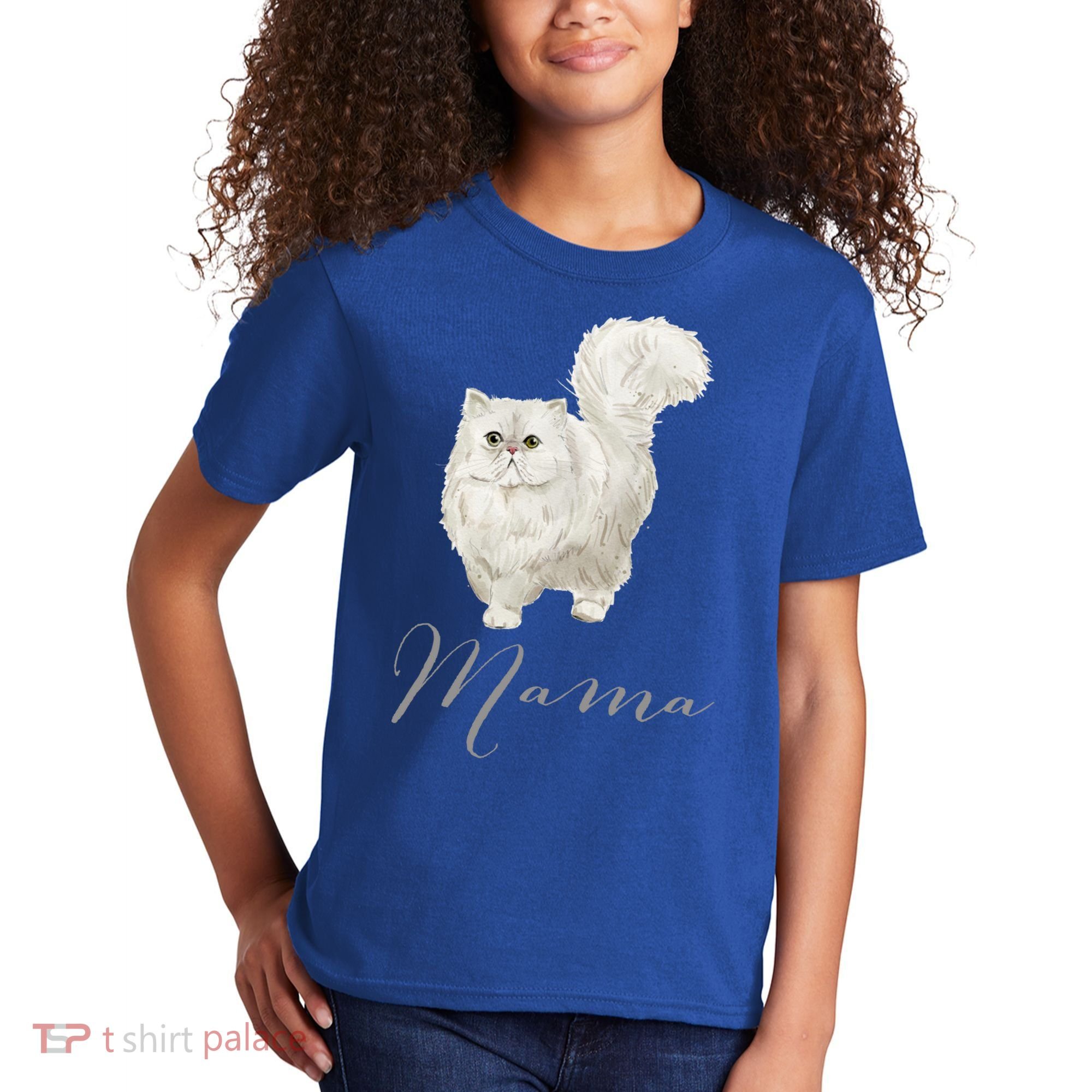 Persian Cat Mama Gift Cat Mom Cat Mama Present Cat Mommy Gift Kids T-Shirt