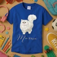 Persian Cat Mama Gift Cat Mom Cat Mama Present Cat Mommy Gift Kids T-Shirt thumb 3